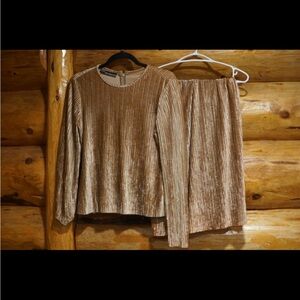 Velvet Two-Piece Set in Gold